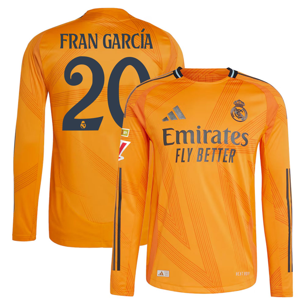 #20 Fran Garcia Real Madrid 2024/25 Away Long Sleeve Player Jersey - Orange