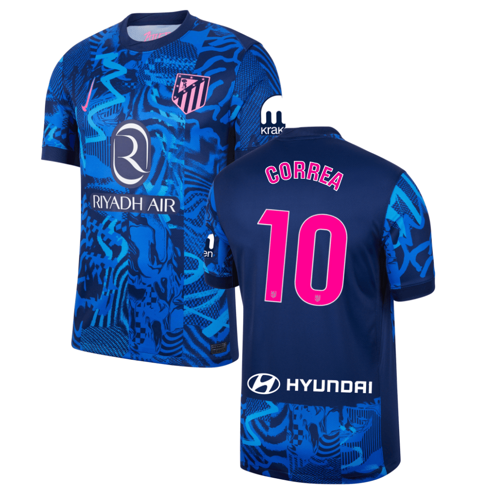 Ãngel Correa 10 Atletico de Madrid 2024-25 Third Match Jersey - Blue
