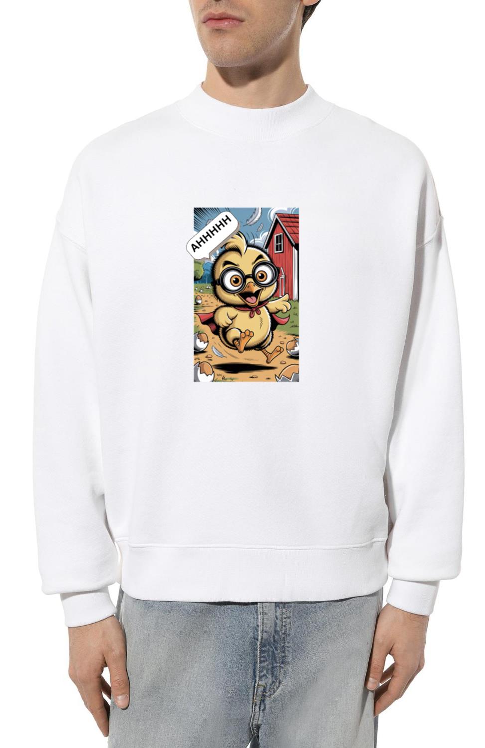 “Happy Vibes Only” Cartoon Graphic Tee – Unisex & - Unisex Sweatshirt