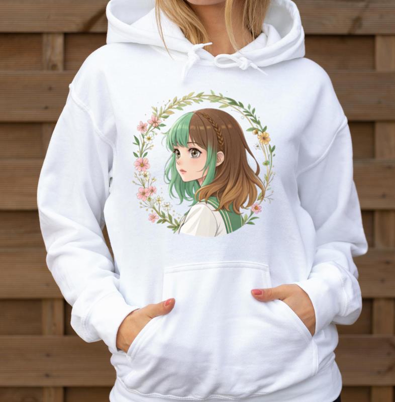 ???? Anime Girl Floral Dream_ Pretty Pastel T-Shirt - Unisex Hoodie
