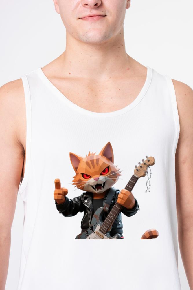 ???? MusicCatTV - ANGRY Logo _ Punk Rock Cat Design - Unisex Tank Top