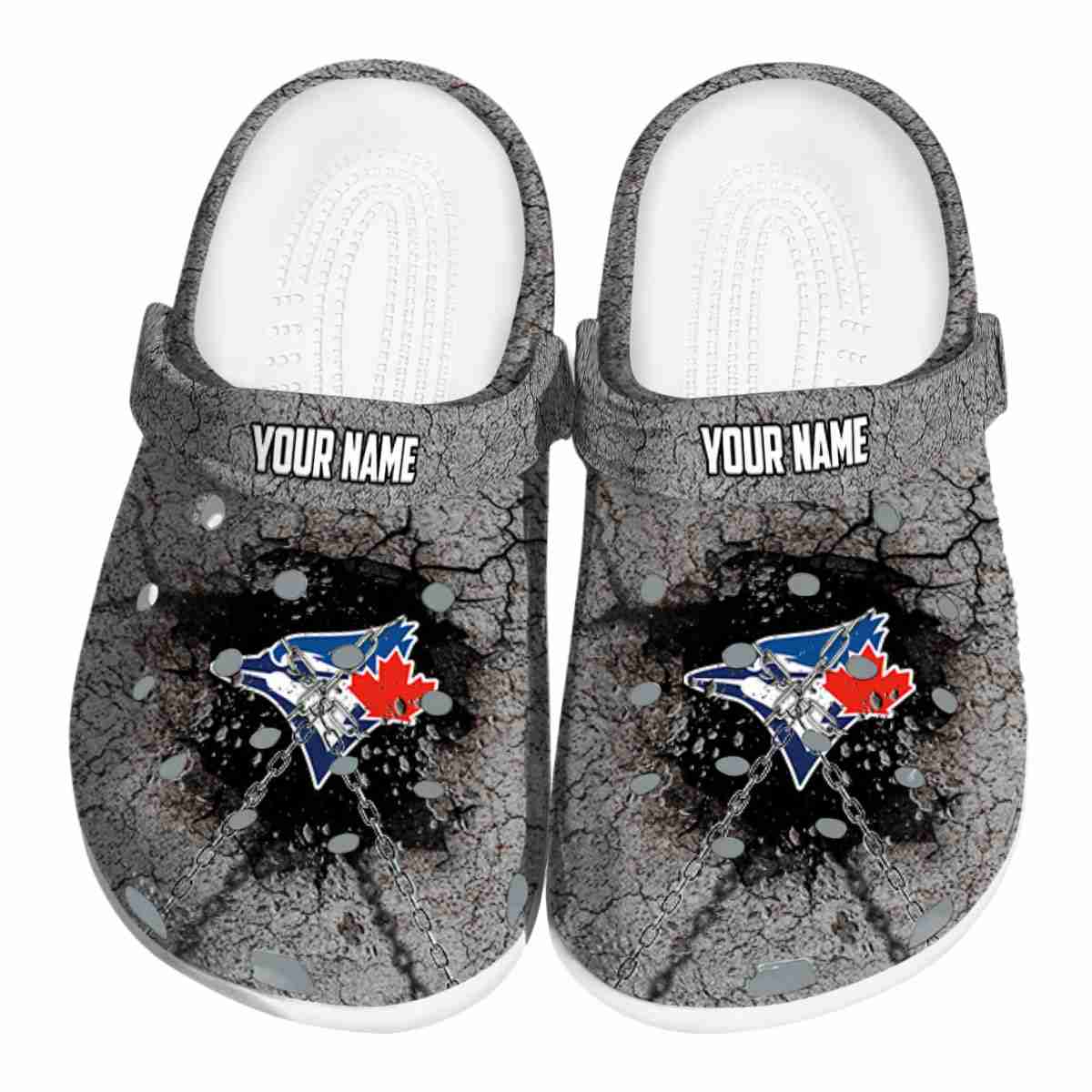  MLB Toronto Blue Jays Personalized Cracked Ground Texture Crocs Clog