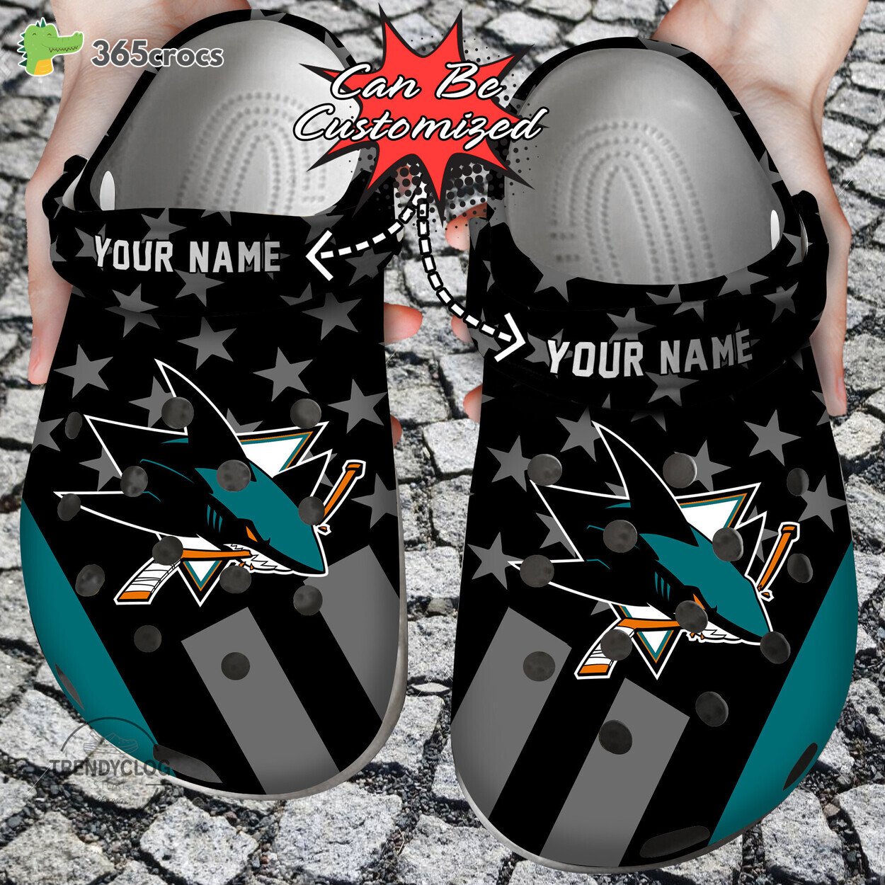  Nhl San Jose Sharks Star Flag  Clog Shoes