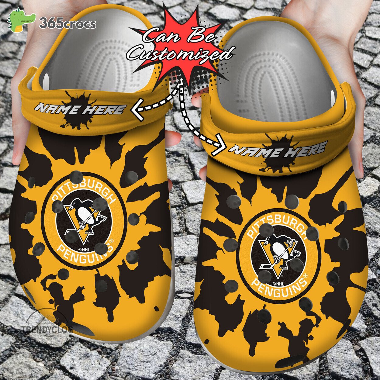  Pittsburgh Penguins Color Splash Nhl Clog Shoes