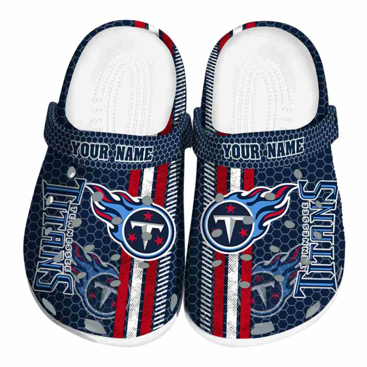  Tennessee Titans NFL Contrasting Stripes Crocs Clog