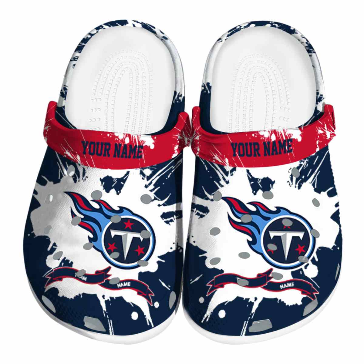  Tennessee Titans NFL Splatter Pattern Crocs Clog