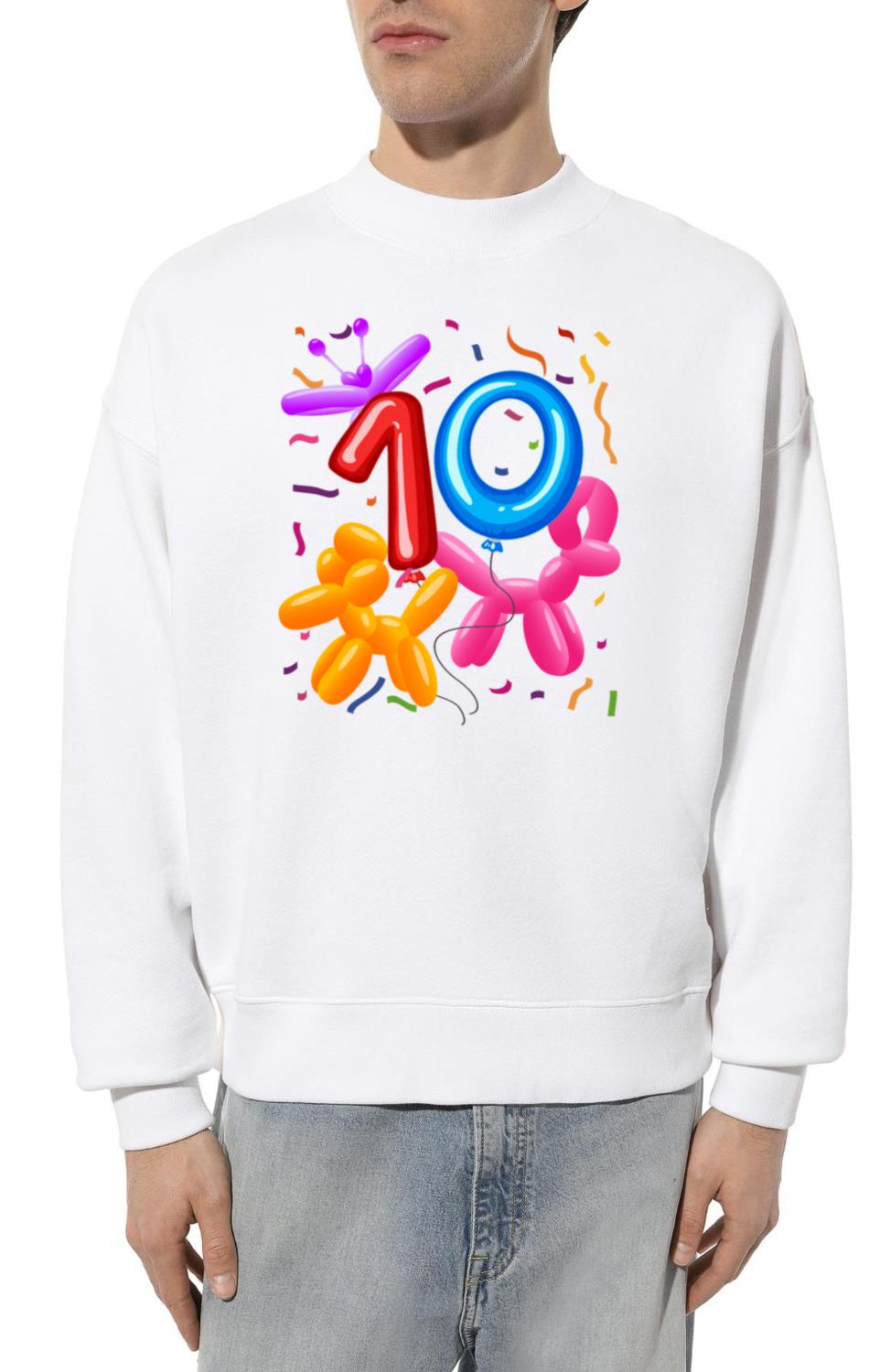 10th Birthday _ Balloon Animals Themed Birthday _ - Unisex Sweatshirt