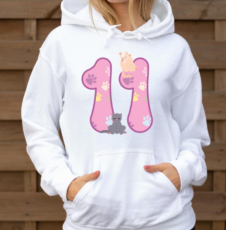 11th Birthday _ Cat Lover Shirt _ Cat Birthday - Unisex Hoodie