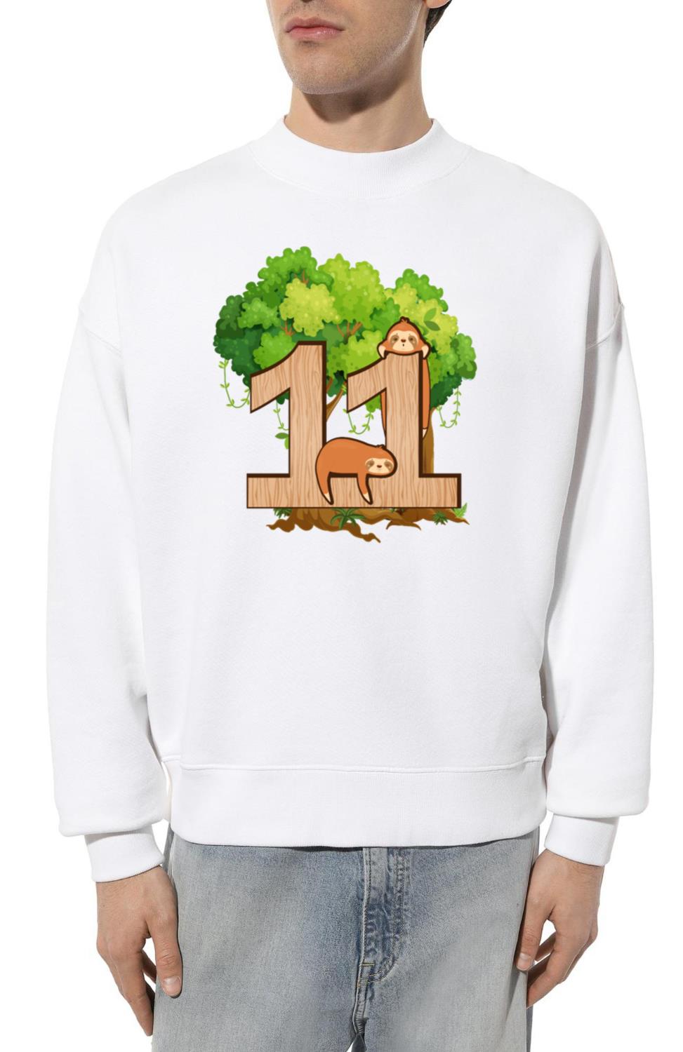 11th Birthday _ Sloth Birthday _ Sloth Themed - Unisex Sweatshirt