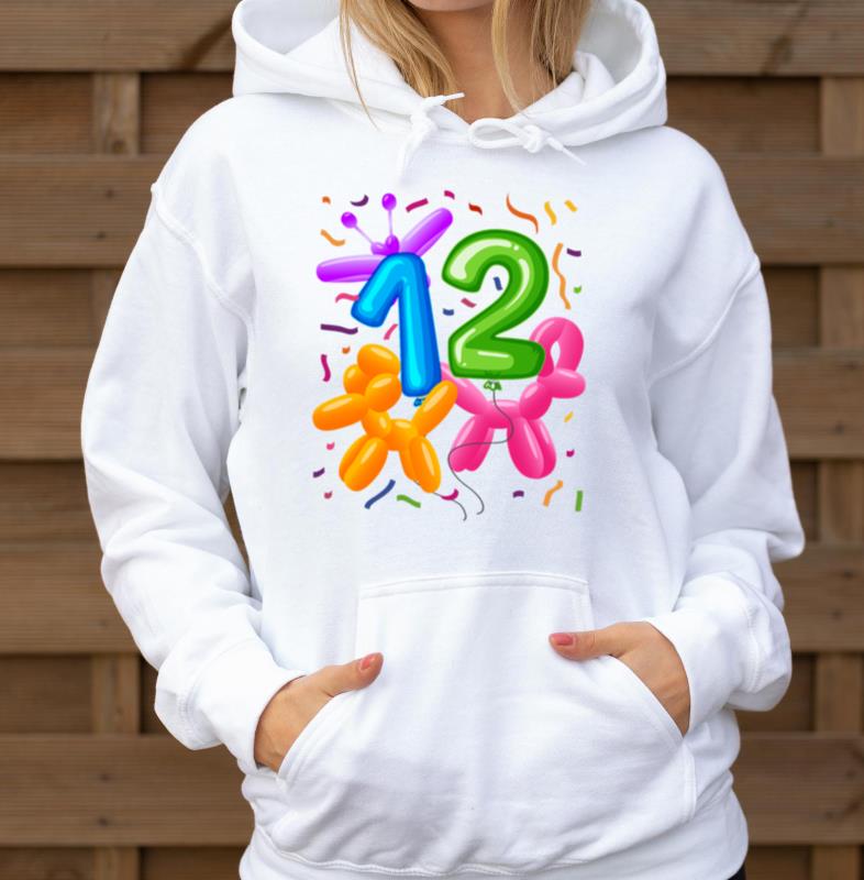 12th Birthday _ Balloon Animals Themed Birthday _ - Unisex Hoodie
