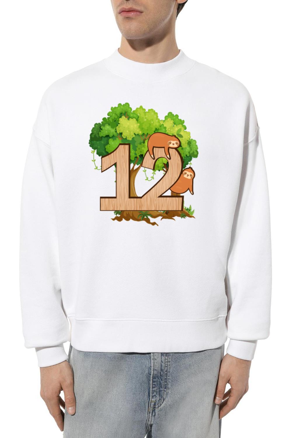 12th Birthday _ Sloth Birthday _ Sloth Themed - Unisex Sweatshirt