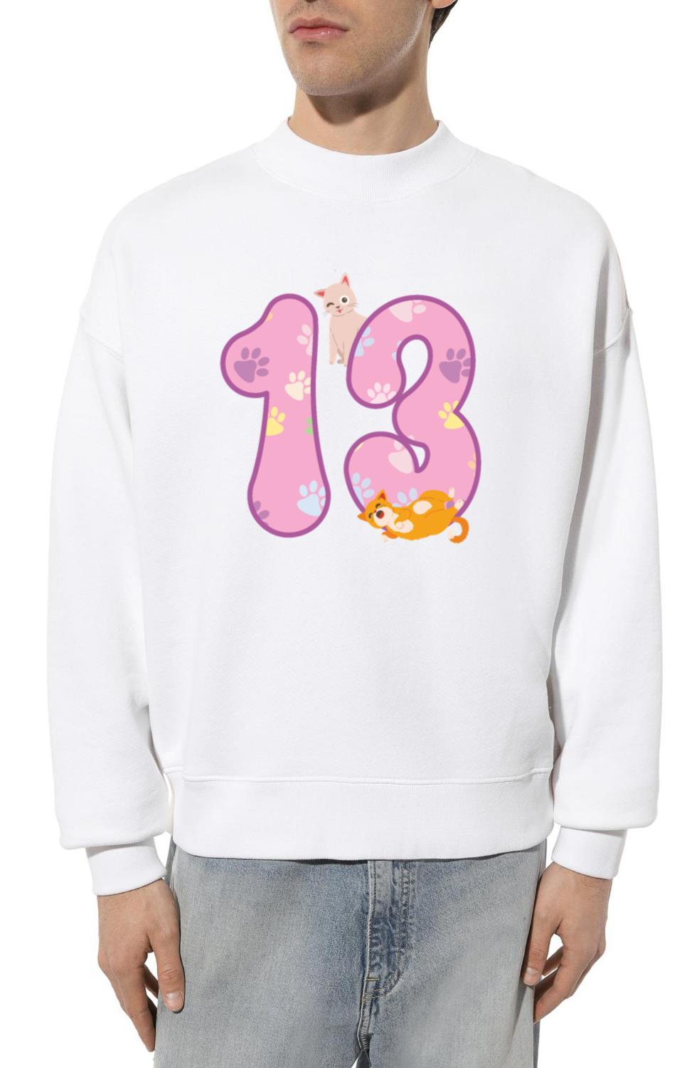 13th Birthday _ Cat Lover Shirt _ Cat Birthday - Unisex Sweatshirt