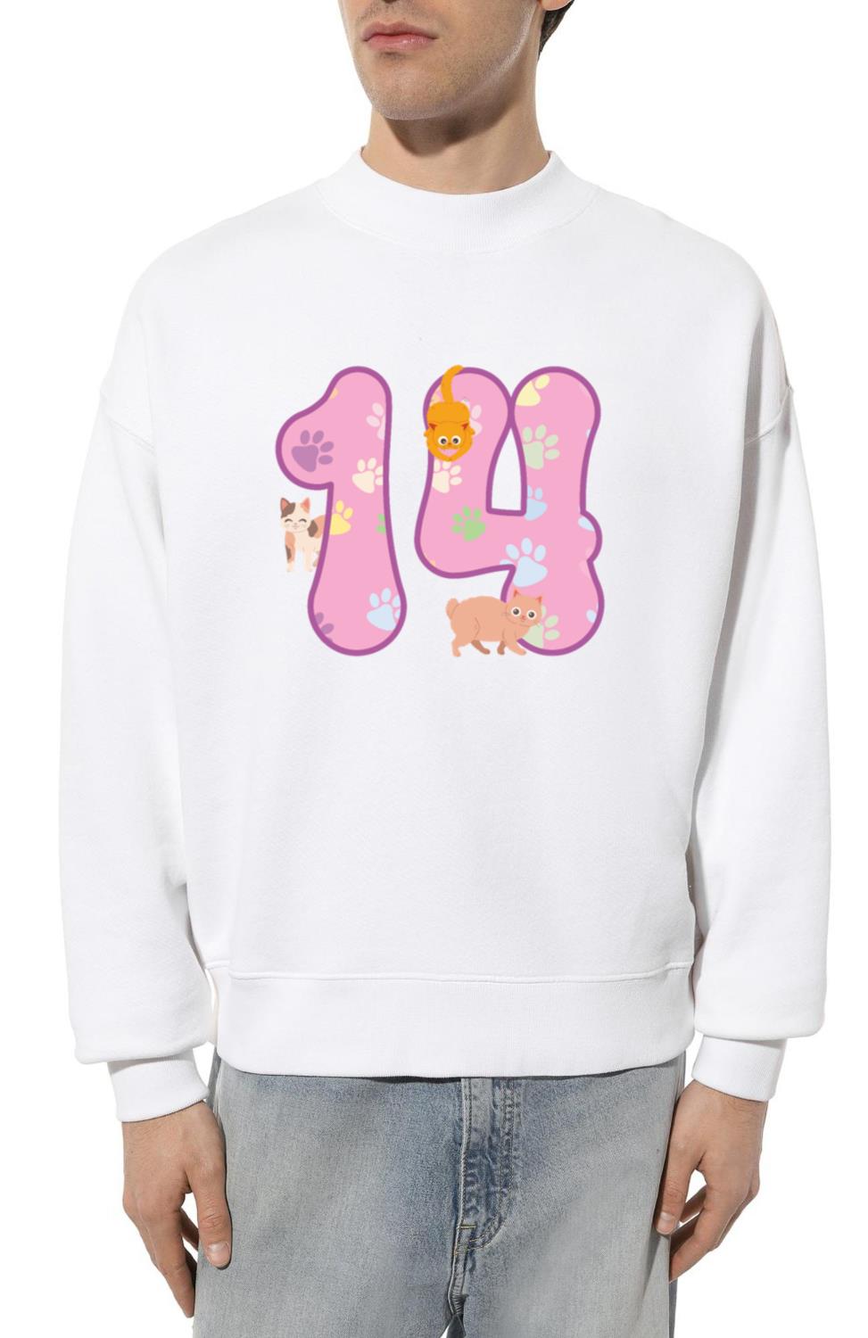 14th Birthday _ Cat Lover Shirt _ Cat Birthday - Unisex Sweatshirt
