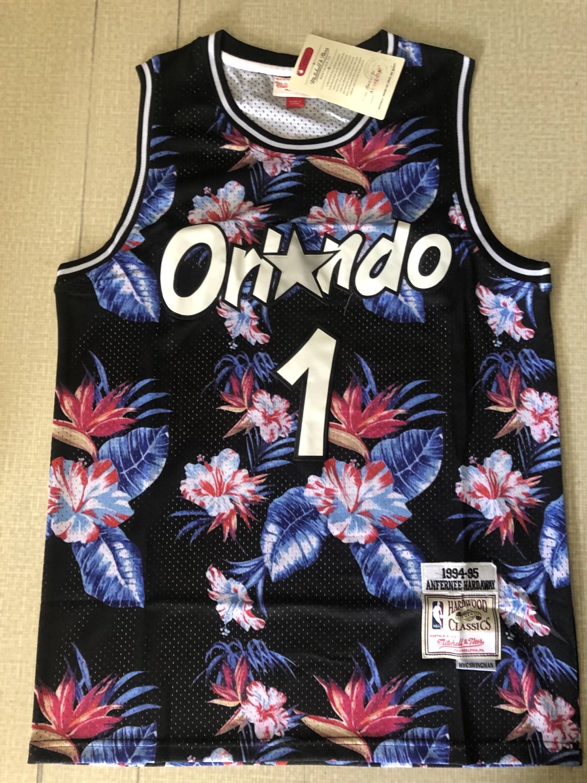 Men Orlando Magic 1 Tim Hardway Black Mitchell Ness NBA Stitched