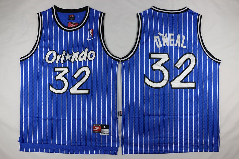 Men’s Orlando Magic #32 Shaquille O’Neal Blue Stitched