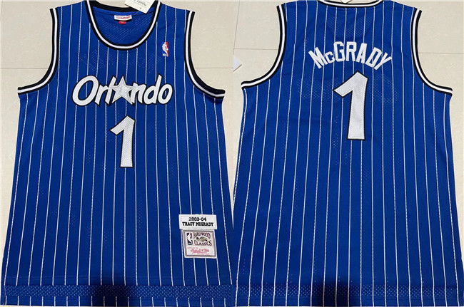 Men Orlando Magic 1 Tracy McGrady Blue Stitched
