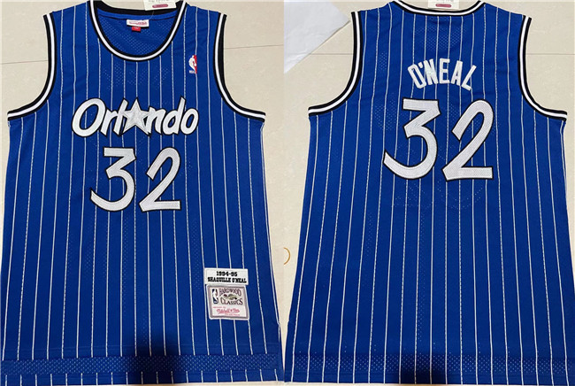Men Orlando Magic 32 Shaquille O 27Neal Blue Stitched