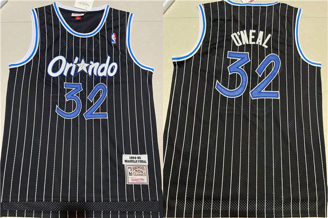 Men Orlando Magic 32 Shaquille O 27Neal Black Stitched