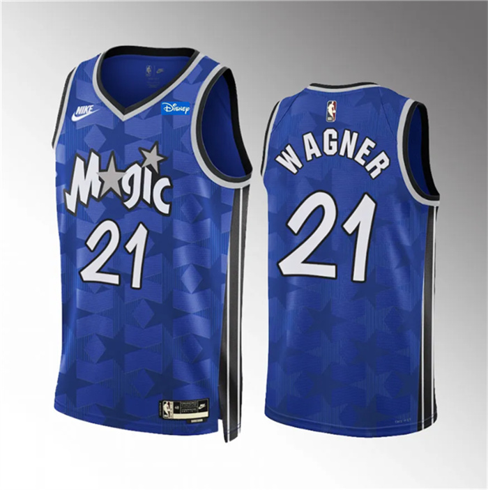 Men Orlando Magic 21 Moritz Wagner Blue 2023 24 Classic Edition Stitched Basketball