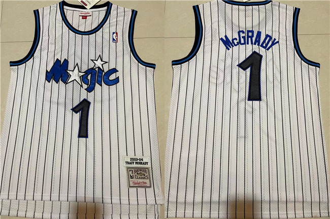 Men Orlando Magic 1 Tracy McGrady White Stitched
