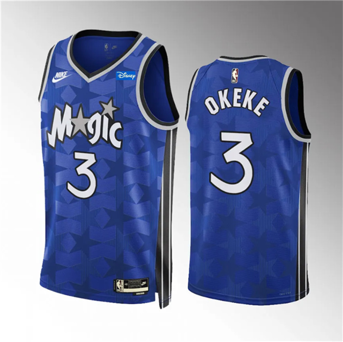 Men Orlando Magic 3 Chuma Okeke Blue 2023 24 Classic Edition Stitched Basketball