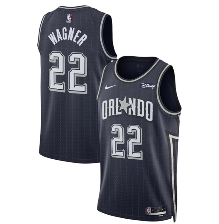 Men Orlando Magic 22 Franz Wagner Navy 2023 24 City Edition Stitched Basketball