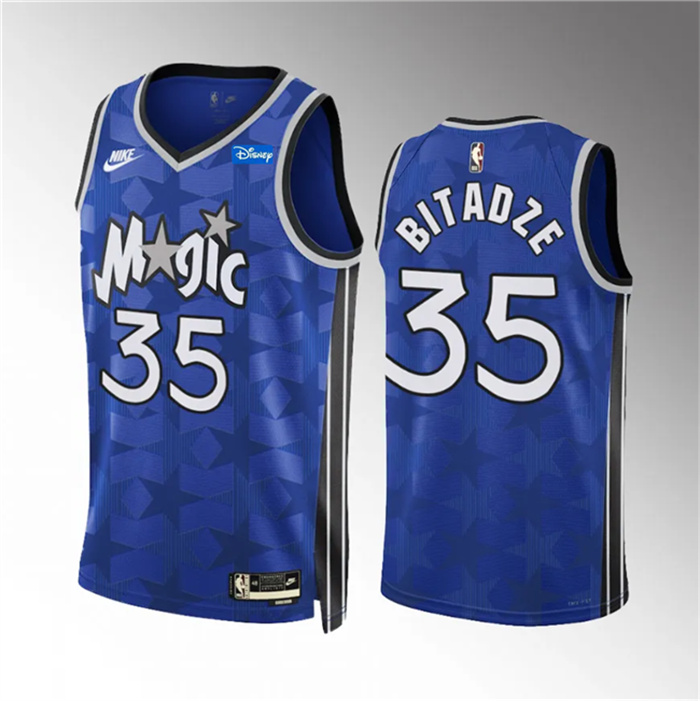 Men Orlando Magic 35 Goga Bitadze Blue 2023 24 Classic Edition Stitched Basketball