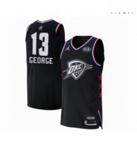 Mens Jordan Oklahoma City Thunder 13 Paul George Black 2019 All Star Game Basketball