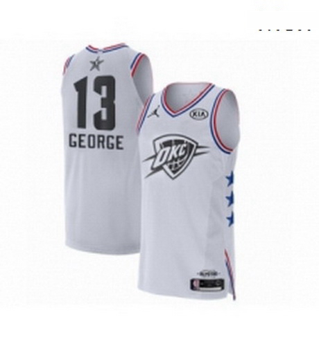Mens Jordan Oklahoma City Thunder 13 Paul George White 2019 All Star Game Basketball