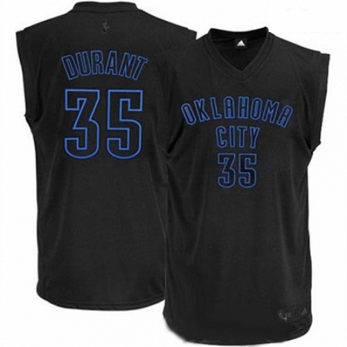 Mens Adidas Oklahoma City Thunder 35 Kevin Durant Black on Black NBA