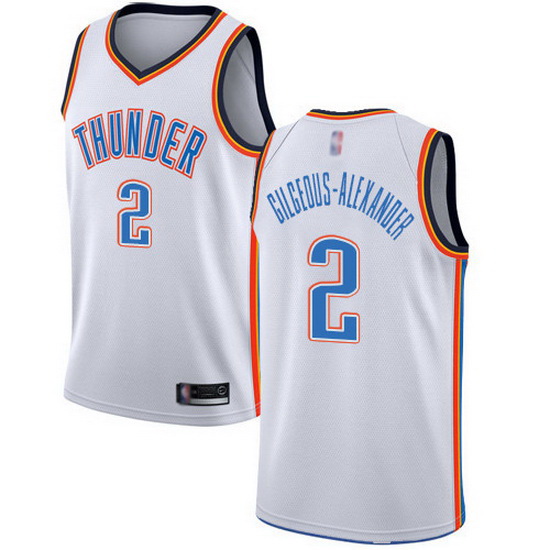 Thunder  2 Shai Gilgeous Alexander White Basketball Swingman Association Edition
