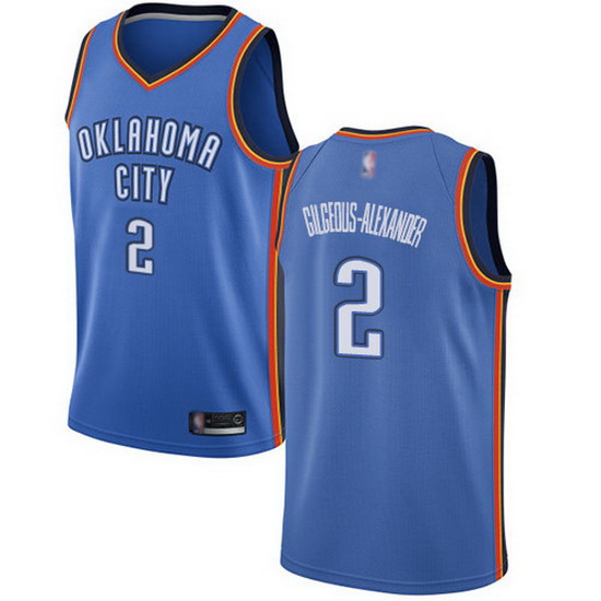 Thunder  2 Shai Gilgeous Alexander Blue Basketball Swingman Icon Edition
