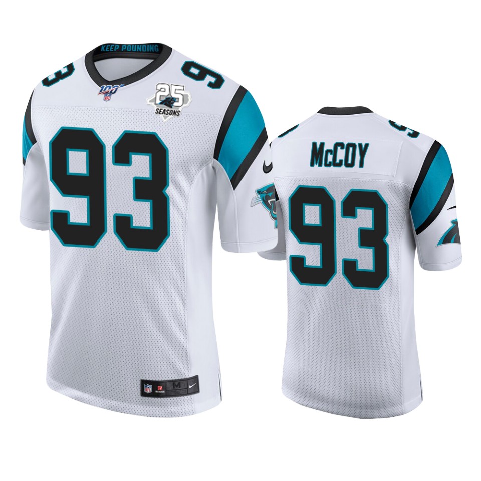 Carolina Panthers Gerald McCoy White 25th Season Vapor Limited Jersey