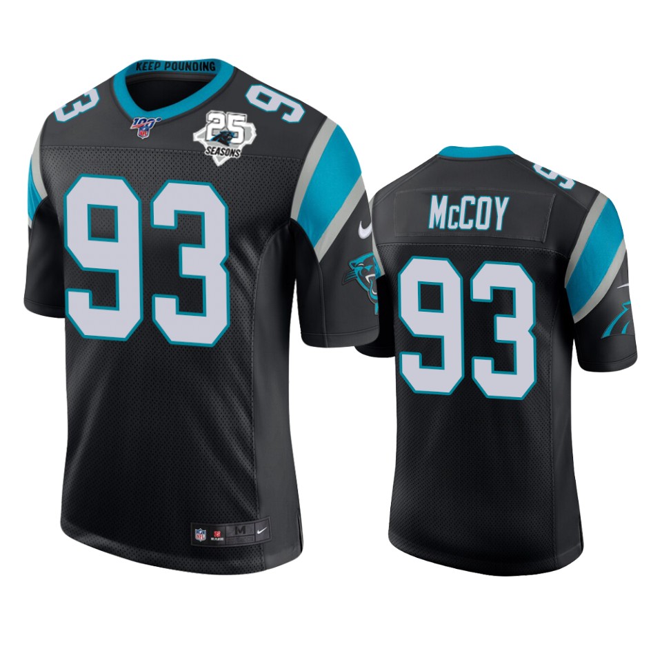 Carolina Panthers Gerald McCoy Black 25th Season Vapor Limited Jersey