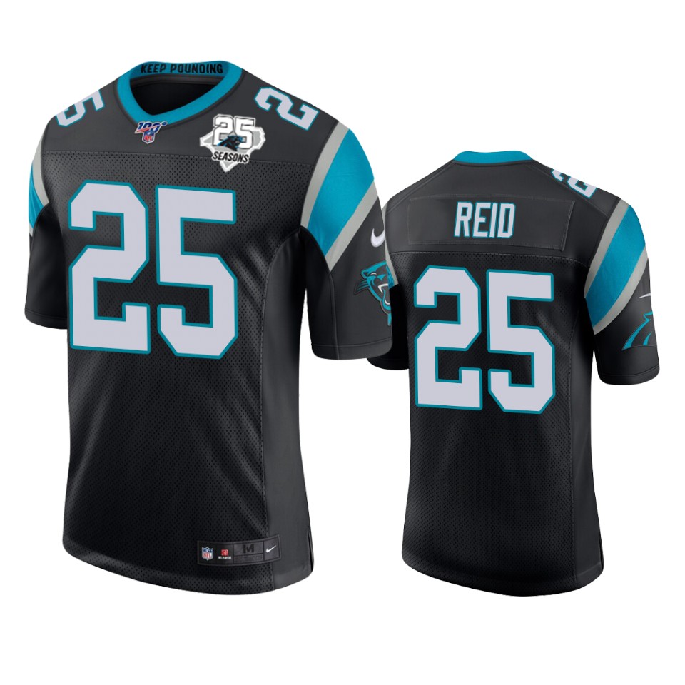 Carolina Panthers Eric Reid Black 25th Season Vapor Limited Jersey
