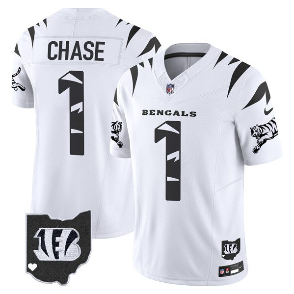 Men’s Cincinnati Bengals #1 Ja’Marr Chase White Limited F.U.S.E. Special Vapor Untouchable Limited Football Stitched Jersey