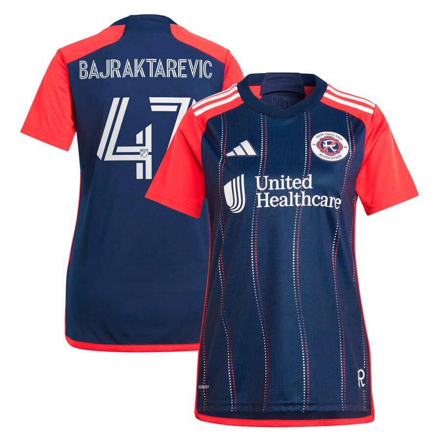 Esmir Bajraktarevic New England Revolution Women’s 2024 Boston Tea Party Player Jersey – Navy