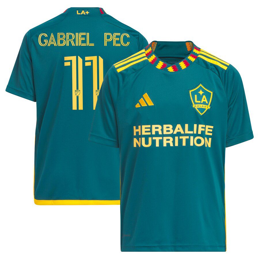 Gabriel Pec LA Galaxy Youth 2024 LA Kit Player Jersey – Green