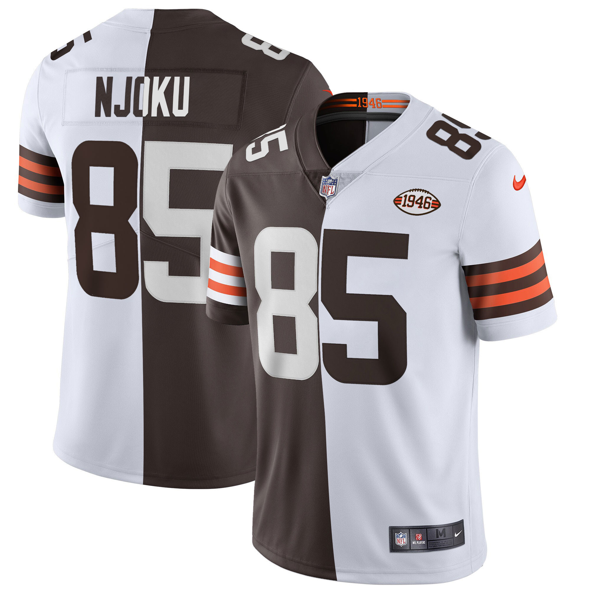 NFL David Njoku Men’s Cleveland Browns Gold & Split Vapor Limited Jersey