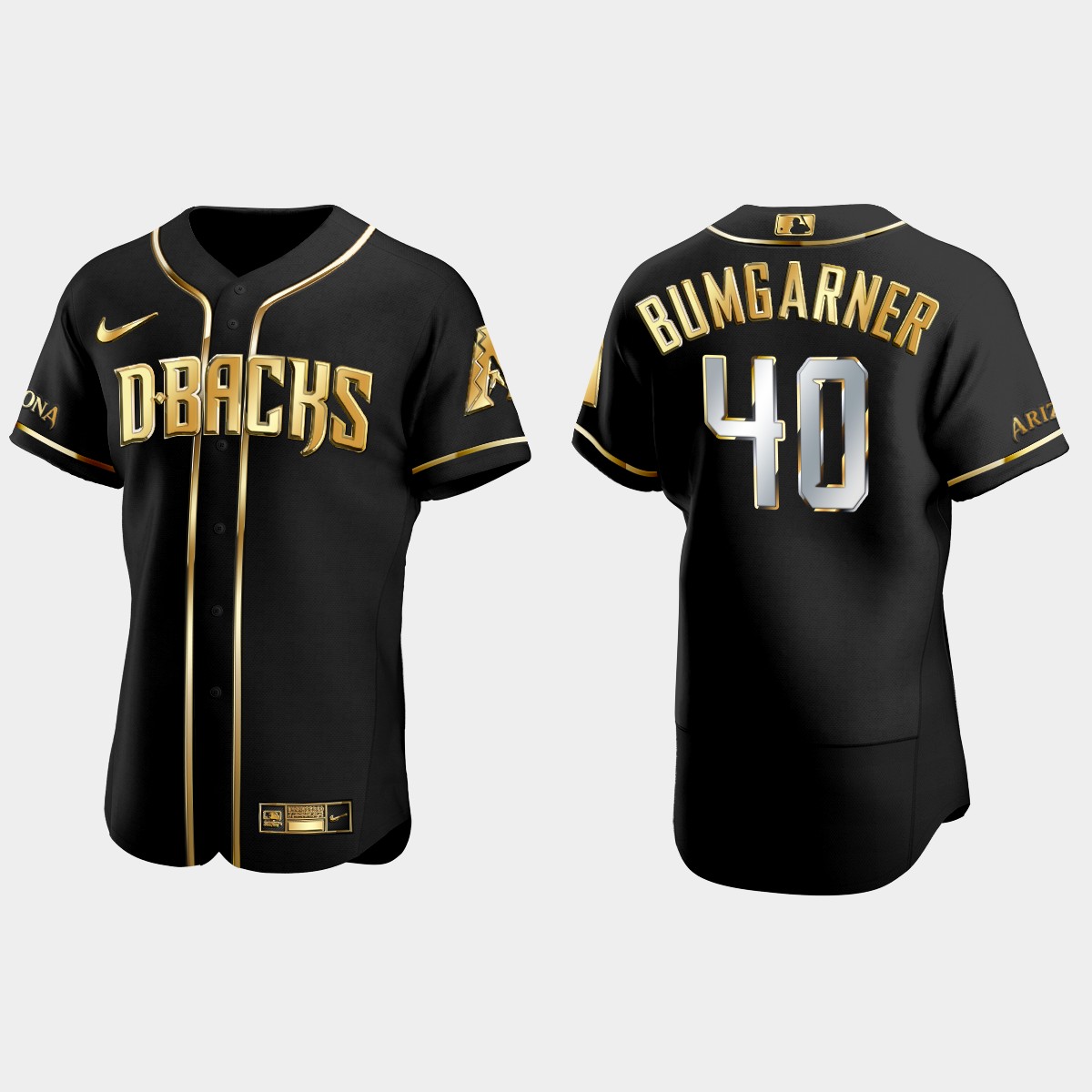 MLB Arizona Diamondbacks #40 Madison Bumgarner Gold Edition Jersey – Black