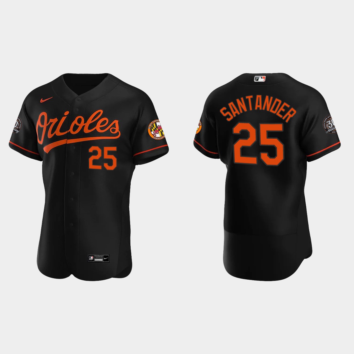 MLB Anthony Santander Baltimore Orioles 30th Anniversary Jersey – Black