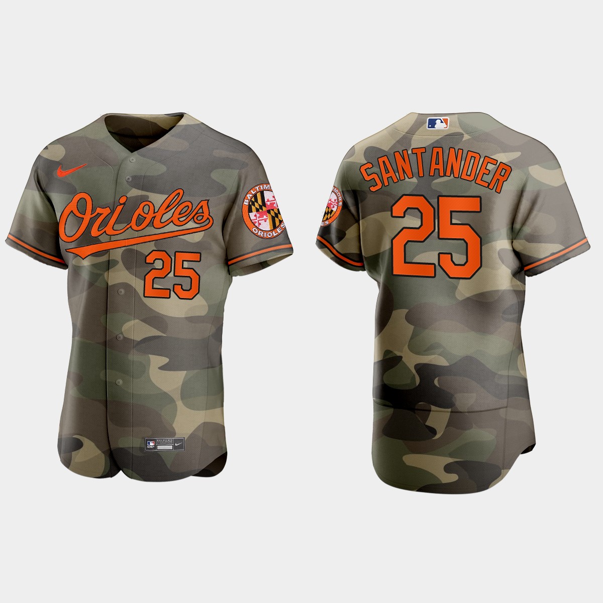 MLB Anthony Santander Baltimore Orioles 2021 National Armed Forces Day Jersey – Camo