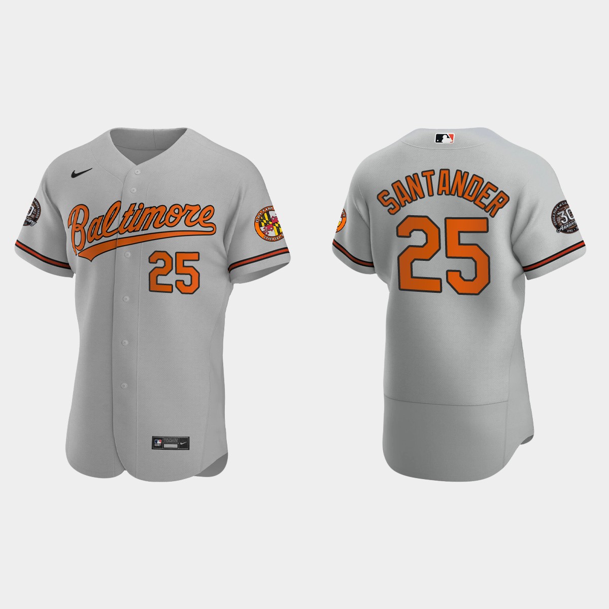 MLB Anthony Santander Baltimore Orioles 30th Anniversary Jersey – Gray