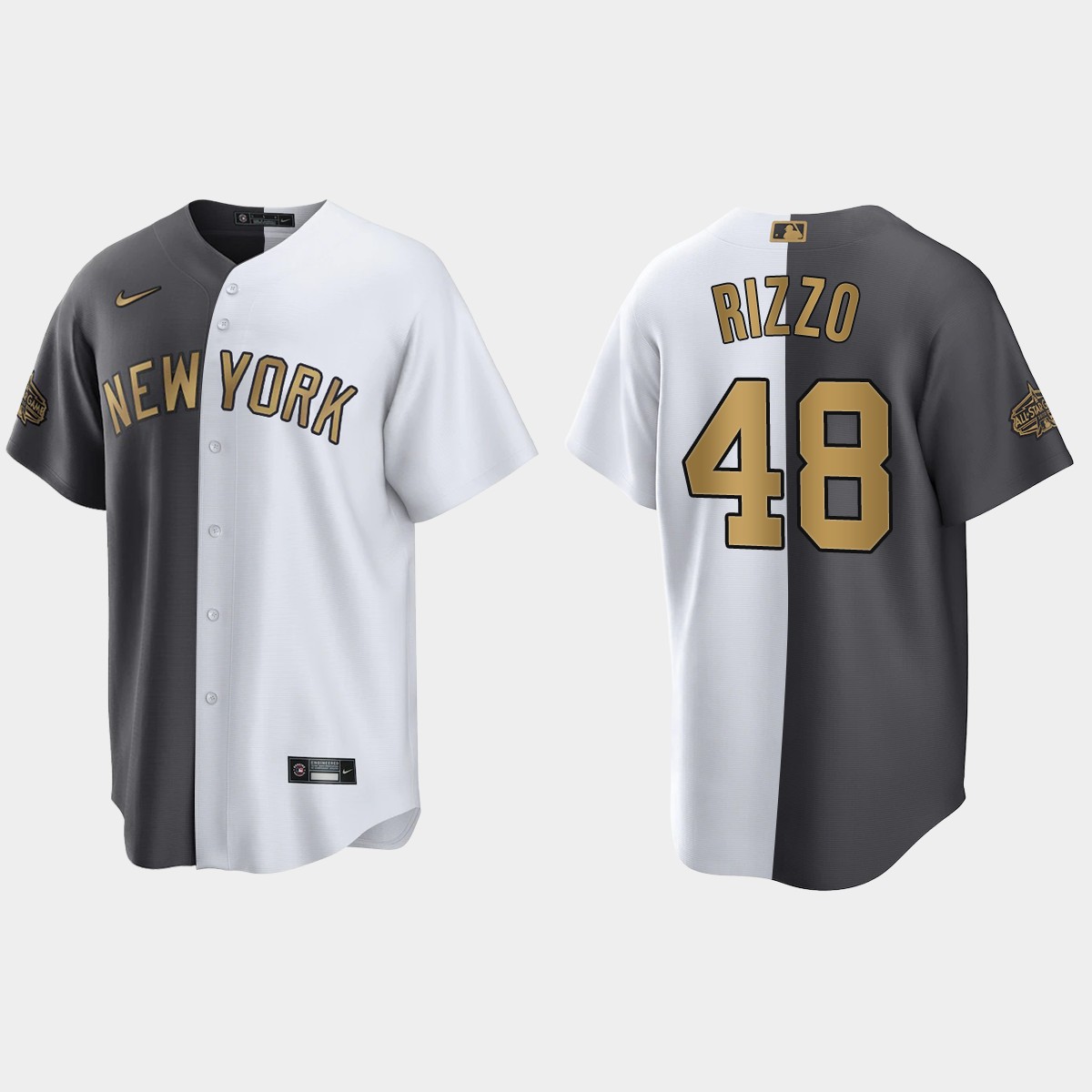 MLB Anthony Rizzo New York Yankees 2022 MLB All-Star Game Split Jersey – White Charcoal