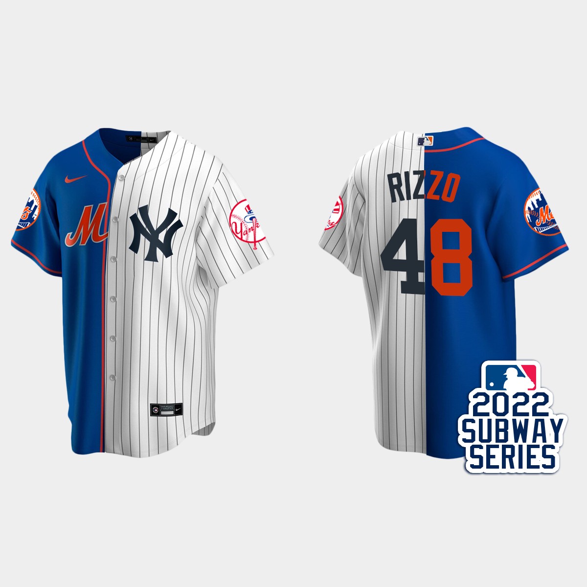 MLB Anthony Rizzo New York Yankees 2022 Subway Series Split Jersey – Royal White