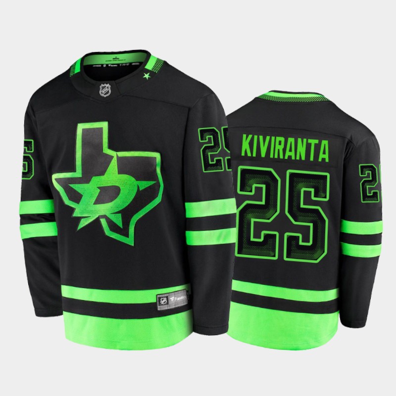 NHL Dallas Stars Joel Kiviranta #25 Alternate Black 2020-21 Blackout Jersey
