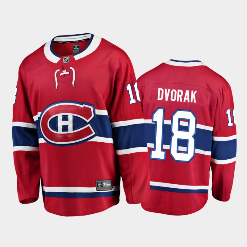 NHL Christian Dvorak Montreal Canadiens Home Red 2021-22 Player Jersey