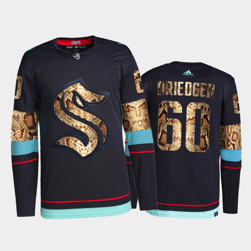 NHL Chris Driedger Seattle Kraken Python Skin Jersey 2021-22 Navy #60 Exclusive Edition Uniform