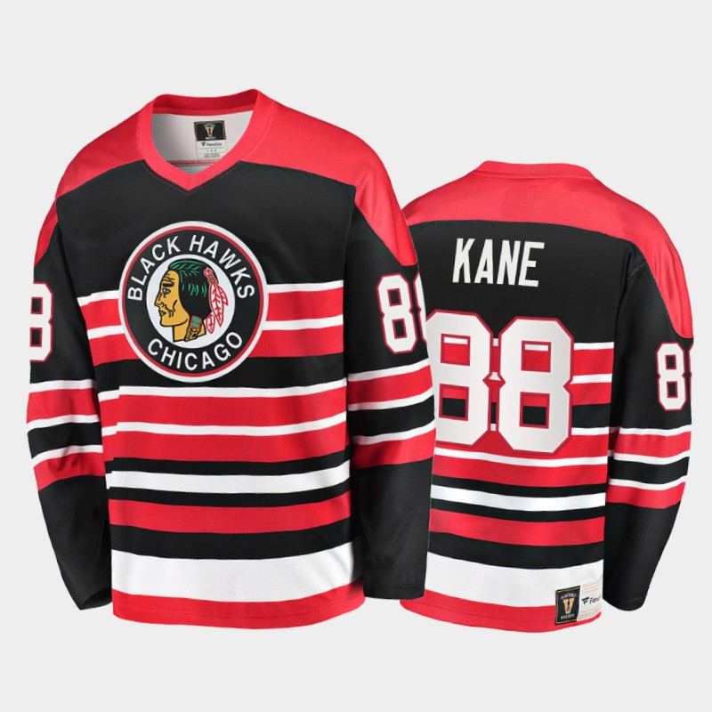 NHL Chicago Blackhawks Patrick Kane #88 Heritage Vintage Black Red Breakaway Player Premier Jersey