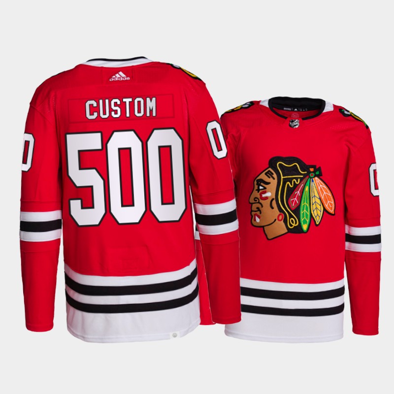 NHL Chicago Blackhawks Custom Honor Fleury 500 wins Jersey Red Special Uniform